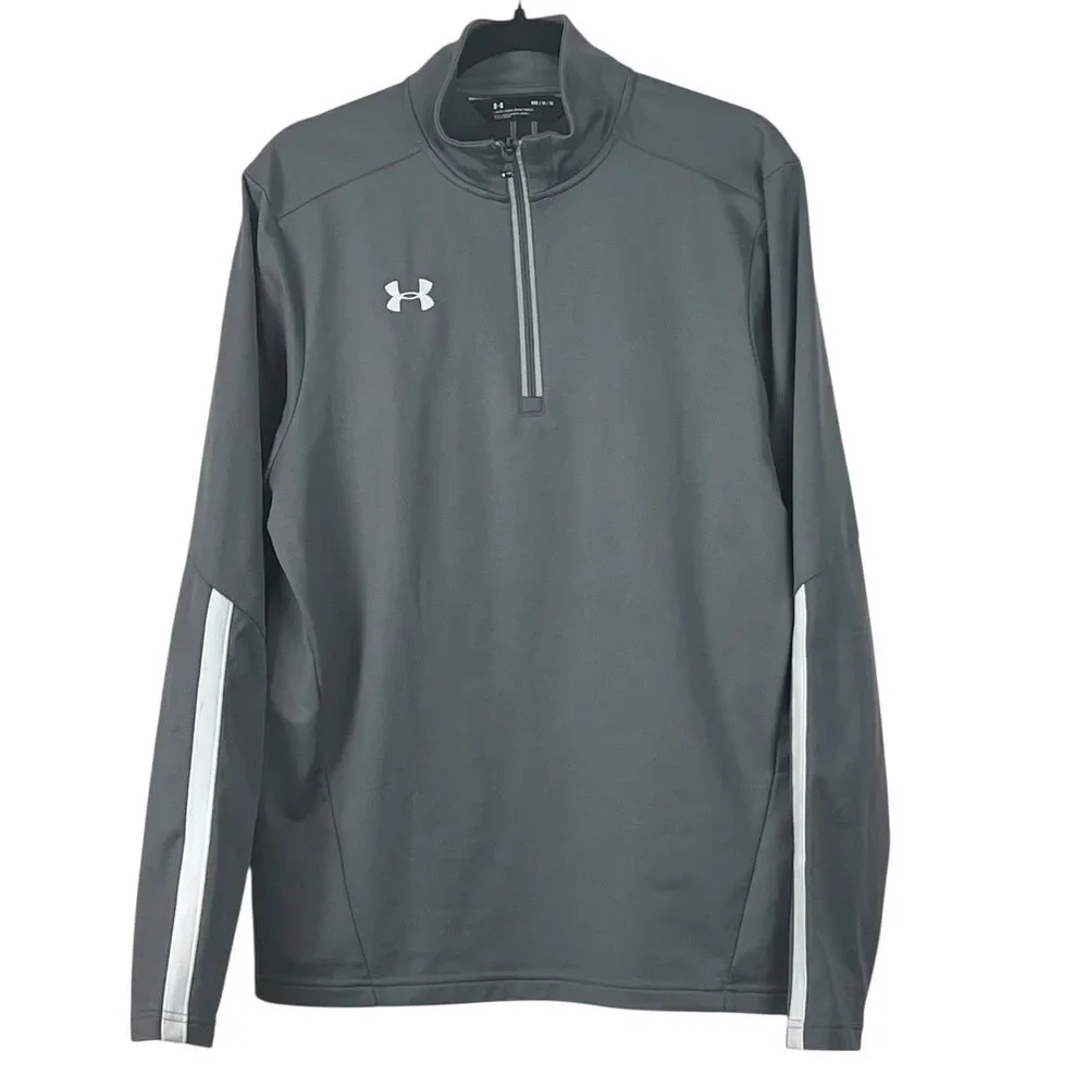 Under Armour Men's Loose Fit Gray 1/4 Zip Pullover Long Sleeve Athletic Shirt M - Picture 1 of 7